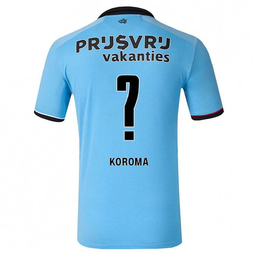 Danxen Hombre Camiseta Samil Koroma #0 Azulcieloprofundo Negro Rojo 2ª Equipación 2026/27 La Camisa México