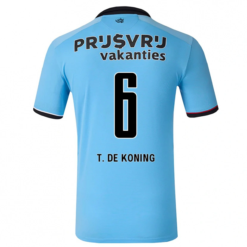 Danxen Hombre Camiseta Tim De Koning #6 Azulcieloprofundo Negro Rojo 2ª Equipación 2026/27 La Camisa México