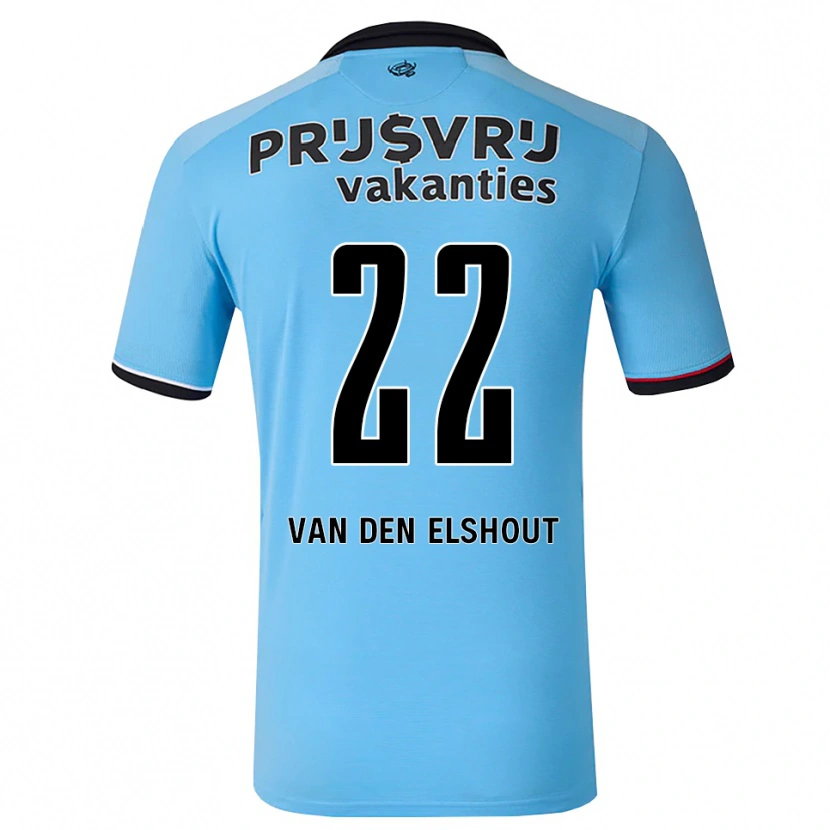 Danxen Hombre Camiseta Tobias Van Den Elshout #22 Azulcieloprofundo Negro Rojo 2ª Equipación 2026/27 La Camisa México
