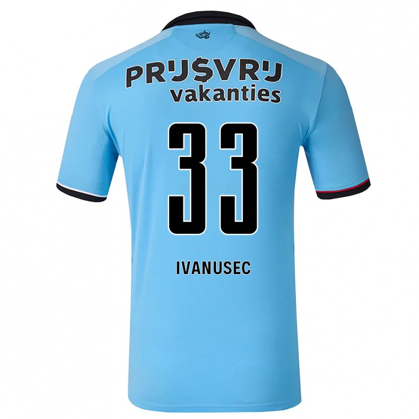 Danxen Hombre Camiseta Luka Ivanušec #33 Azulcieloprofundo Negro Rojo 2ª Equipación 2026/27 La Camisa México