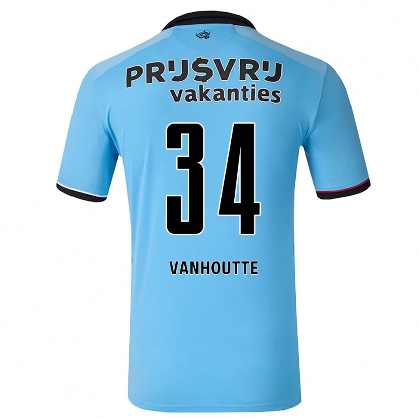 Danxen Hombre Camiseta Charles Vanhoutte #34 Azulcieloprofundo Negro Rojo 2ª Equipación 2026/27 La Camisa México