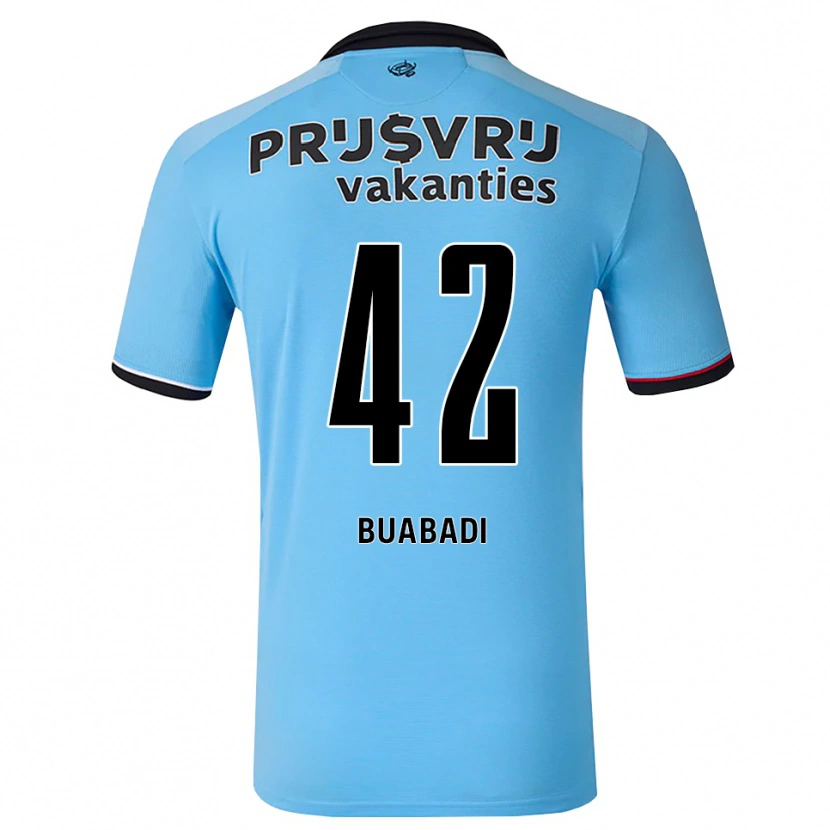 Danxen Hombre Camiseta Esther Buabadi #42 Azulcieloprofundo Negro Rojo 2ª Equipación 2026/27 La Camisa México