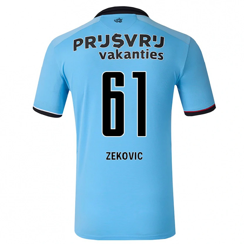 Danxen Hombre Camiseta Aleks Zekovic #61 Azulcieloprofundo Negro Rojo 2ª Equipación 2026/27 La Camisa México
