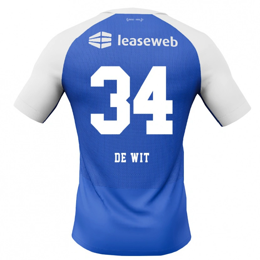 Danxen Hombre Camiseta Mees De Wit #34 Azuldodger Rojo Blanco 2ª Equipación 2026/27 La Camisa México