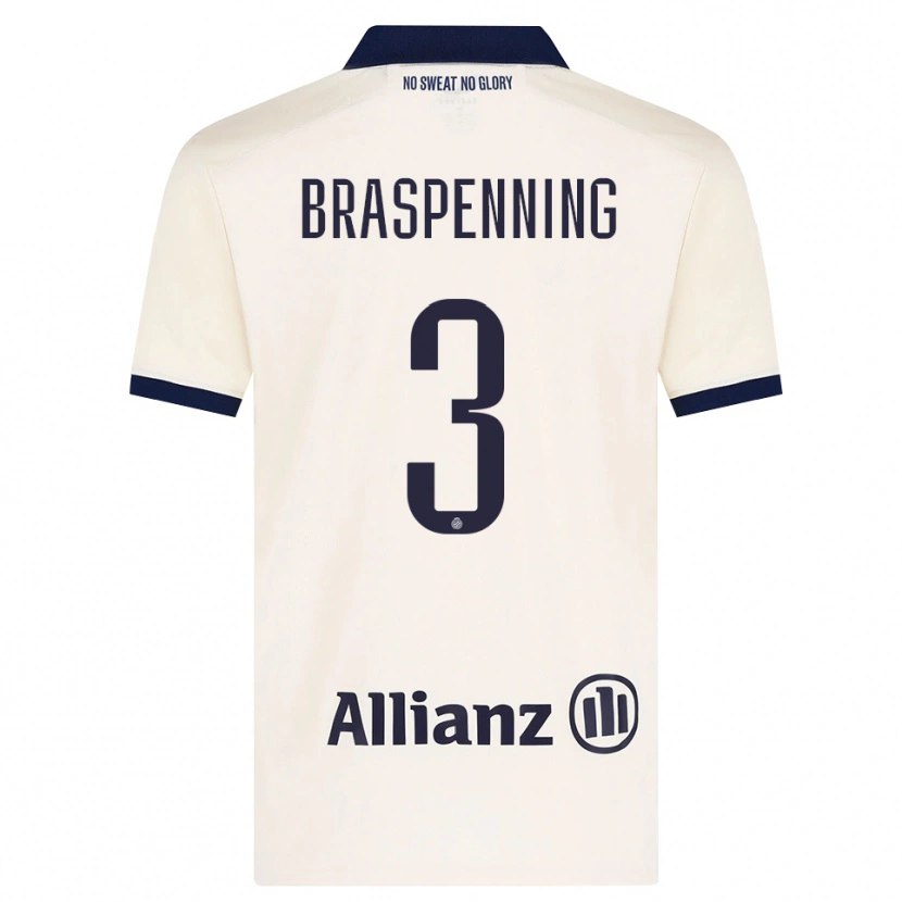 Danxen Hombre Camiseta Daan Braspenning #3 Beige Negro 2ª Equipación 2026/27 La Camisa México