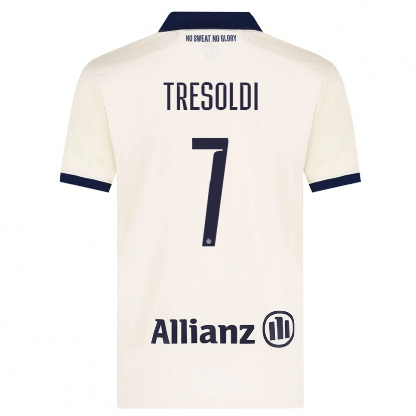 Danxen Hombre Camiseta Nicolò Tresoldi #7 Beige Negro 2ª Equipación 2026/27 La Camisa México