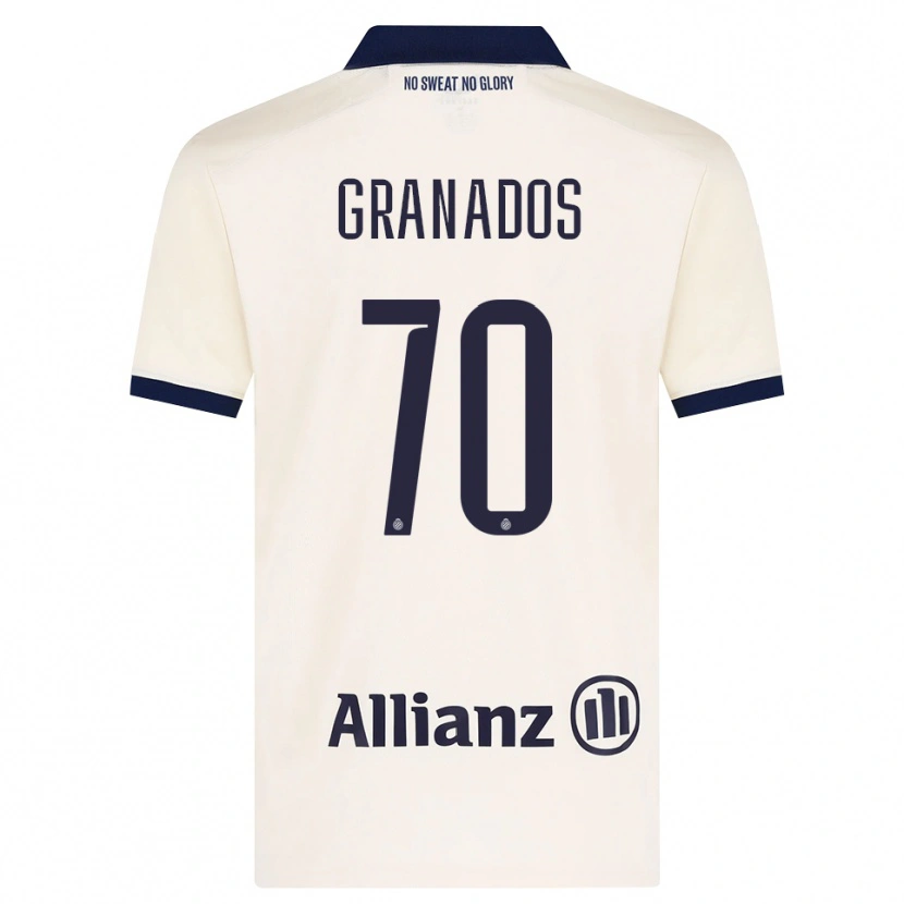 Danxen Hombre Camiseta Alejandro Granados #70 Beige Negro 2ª Equipación 2026/27 La Camisa México