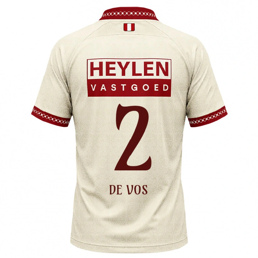 Danxen Hombre Camiseta Lucas De Vos #2 Beige Rojo 2ª Equipación 2026/27 La Camisa México
