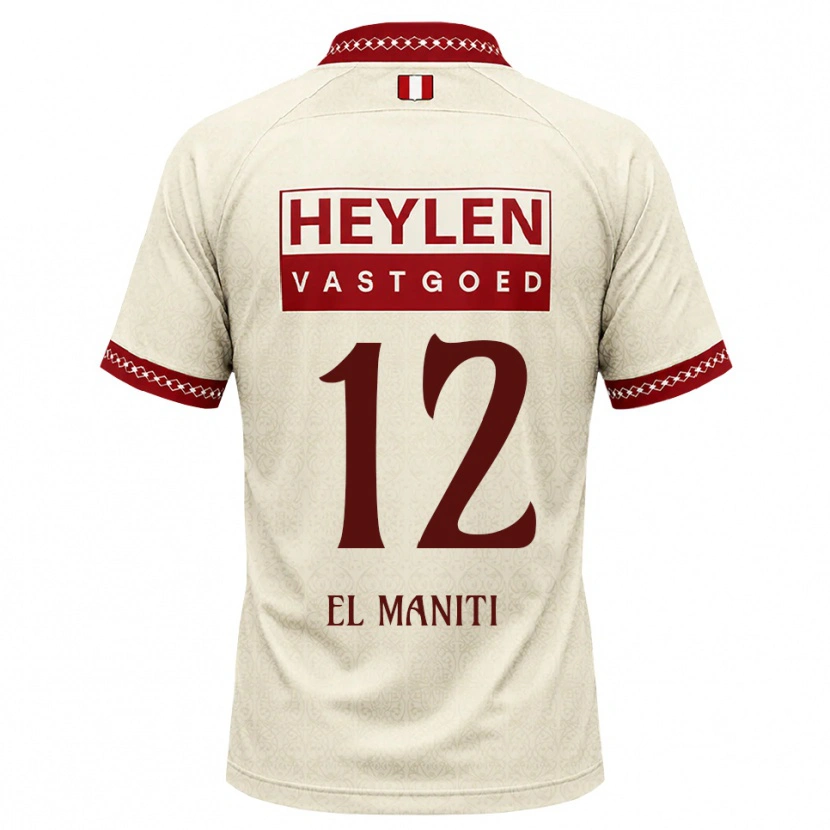 Danxen Hombre Camiseta Naoufal El Maniti #12 Beige Rojo 2ª Equipación 2026/27 La Camisa México
