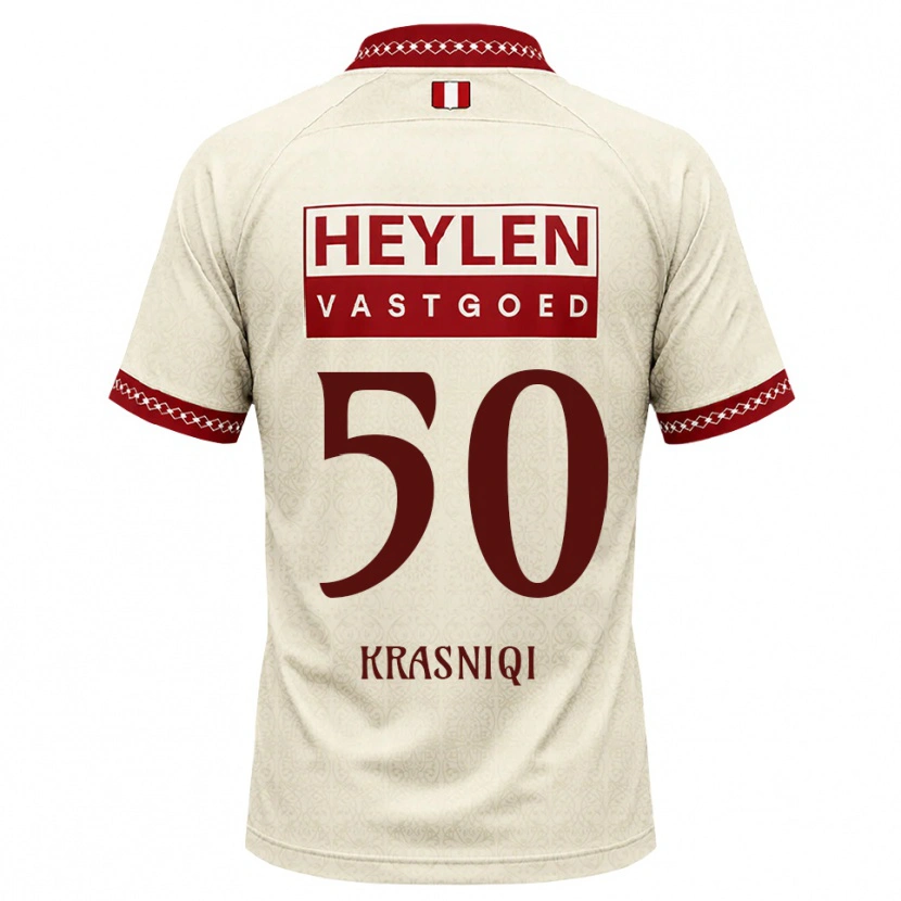 Danxen Hombre Camiseta Laurit Krasniqi #50 Beige Rojo 2ª Equipación 2026/27 La Camisa México
