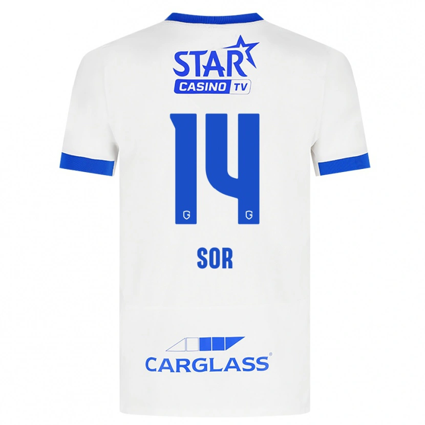 Danxen Hombre Camiseta Yira Sor #14 Blanco Azul 2ª Equipación 2026/27 La Camisa México