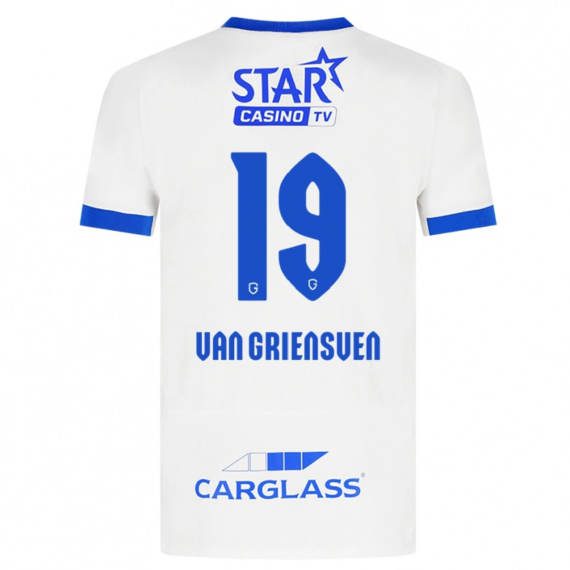 Danxen Hombre Camiseta Evy Van Griensven #19 Blanco Azul 2ª Equipación 2026/27 La Camisa México