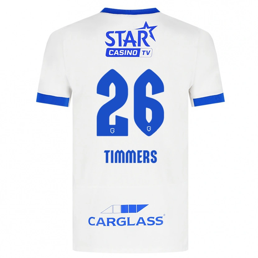 Danxen Hombre Camiseta Sebastiaan Timmers #26 Blanco Azul 2ª Equipación 2026/27 La Camisa México