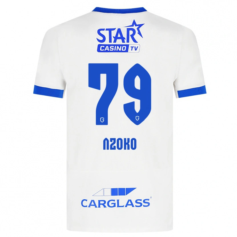 Danxen Hombre Camiseta Djoully Nzoko #79 Blanco Azul 2ª Equipación 2026/27 La Camisa México