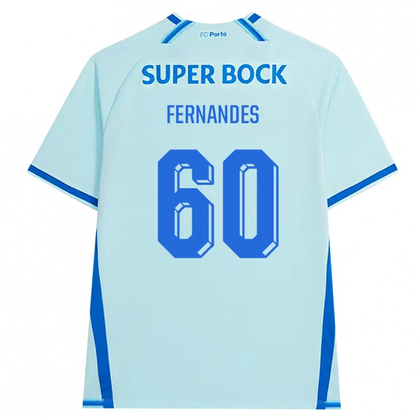 Danxen Hombre Camiseta Francisco Fernandes #60 Cianclaro Azul Equipación Tercera 2026/27 La Camisa México