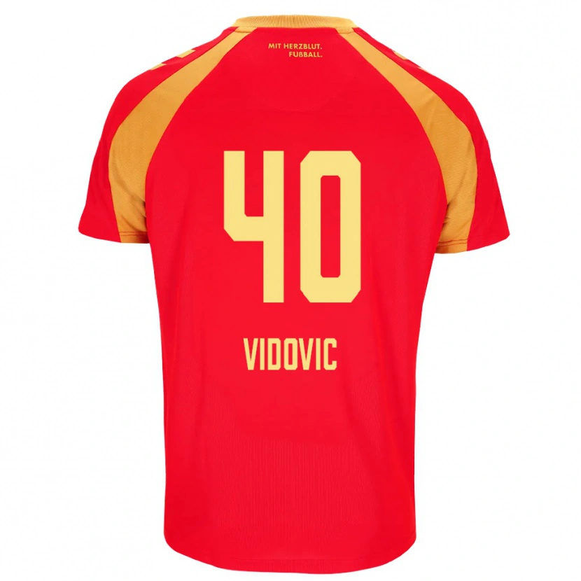 Danxen Hombre Camiseta Gabriel Vidovic #40 Rojo Naranja Negro 2ª Equipación 2026/27 La Camisa México