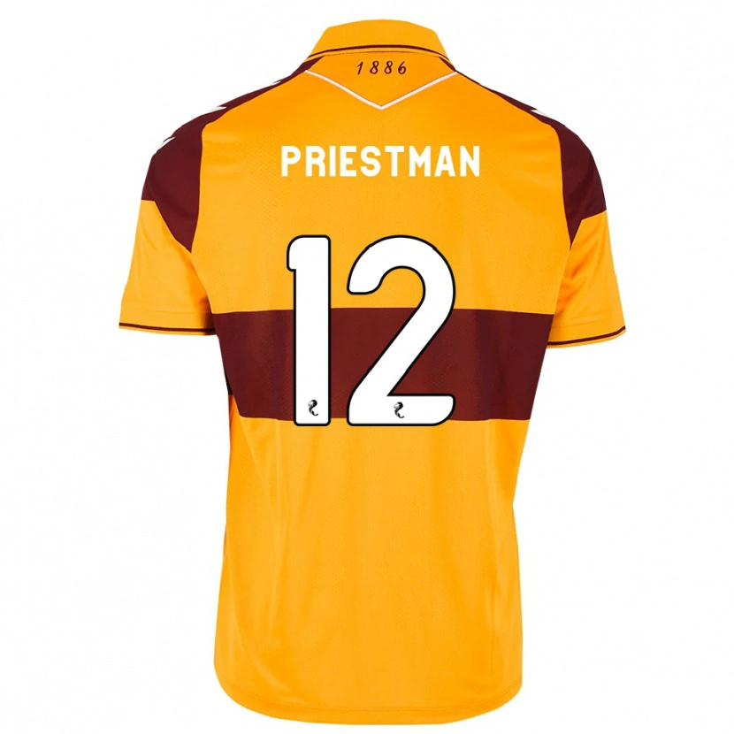 Danxen Mujer Camiseta Oscar Priestman #12 Granate Naranja 1ª Equipación 2026/27 La Camisa México
