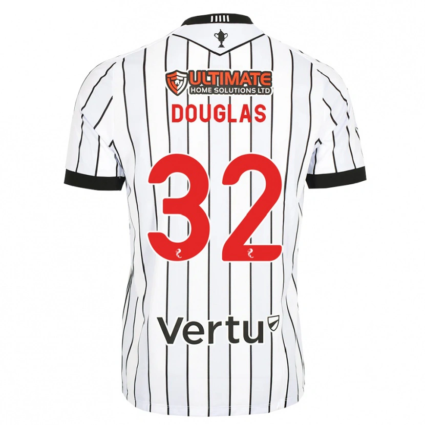 Danxen Mujer Camiseta Luke Douglas #32 Blanco Negro Rojo 1ª Equipación 2026/27 La Camisa México