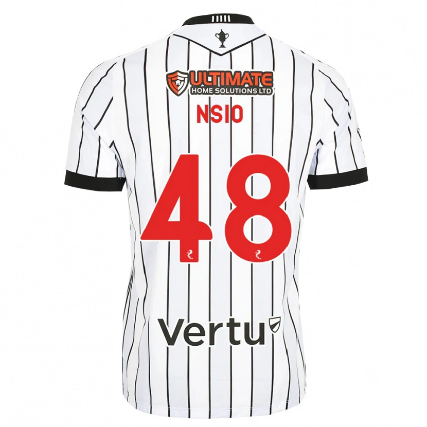 Danxen Mujer Camiseta Paul Nsio #48 Blanco Negro Rojo 1ª Equipación 2026/27 La Camisa México