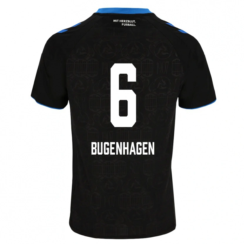 Danxen Mujer Camiseta Julius Bugenhagen #6 Negro Blanco Rojo 1ª Equipación 2026/27 La Camisa México