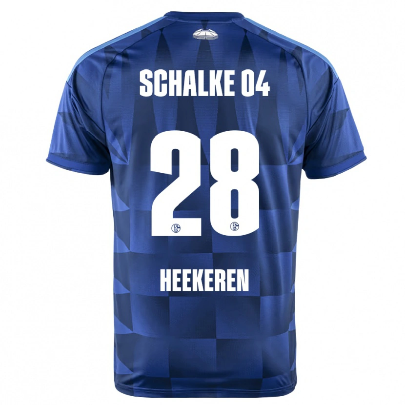 Danxen Mujer Camiseta Justin Heekeren #28 Azul Oscuro Amarillo Blanco 1ª Equipación 2026/27 La Camisa México