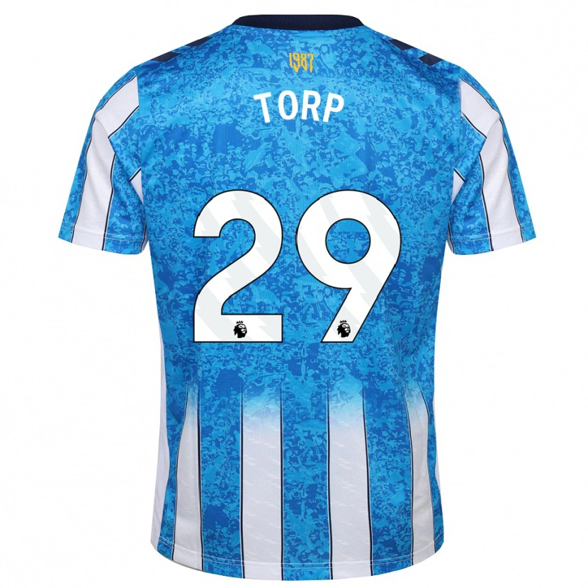 Danxen Mujer Camiseta Victor Torp #29 Blanco Azul Naranja 1ª Equipación 2026/27 La Camisa México