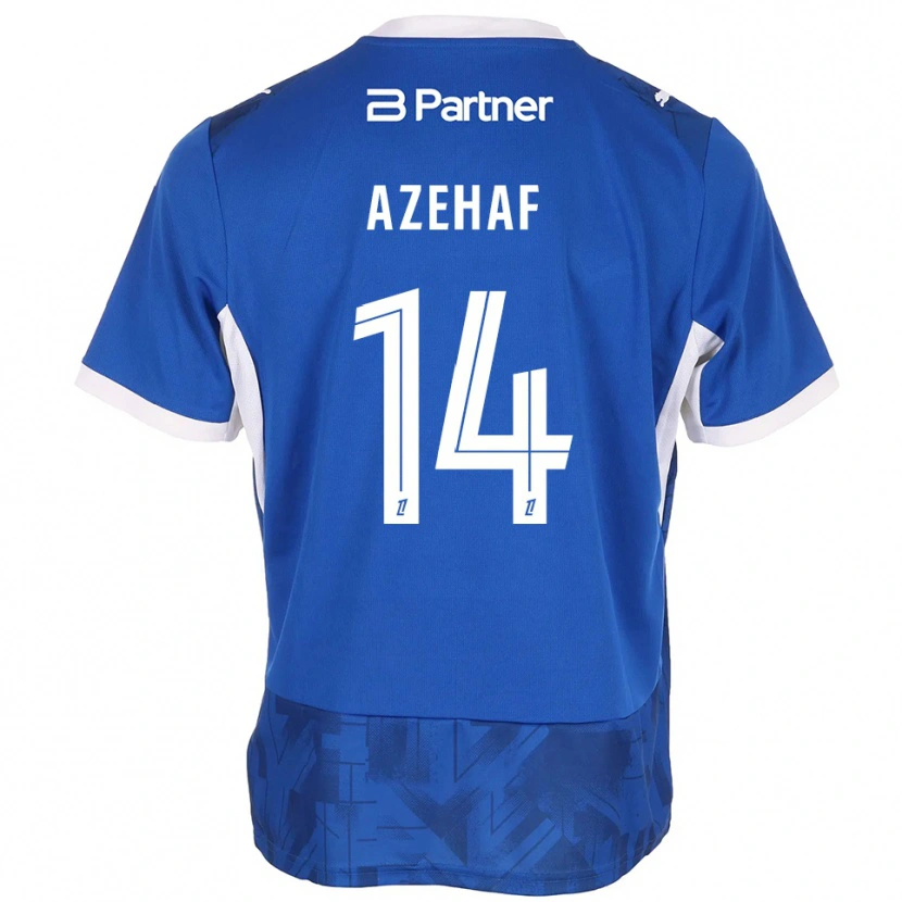 Danxen Mujer Camiseta Aïssa Azehaf #14 Azul Medio Blanco 1ª Equipación 2026/27 La Camisa México