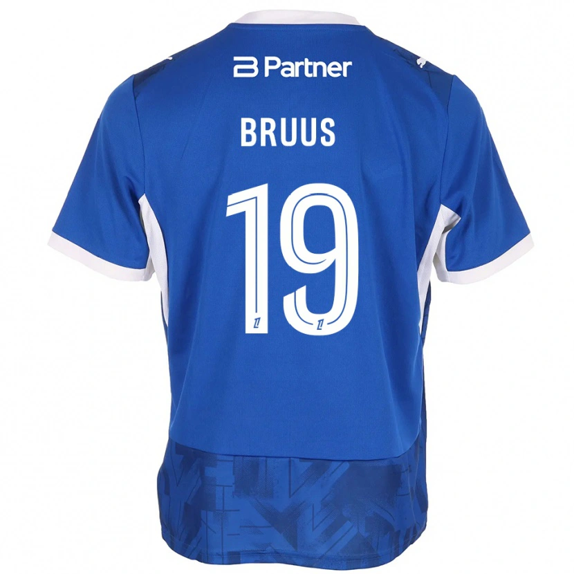 Danxen Mujer Camiseta Andreas Bruus #19 Azul Medio Blanco 1ª Equipación 2026/27 La Camisa México