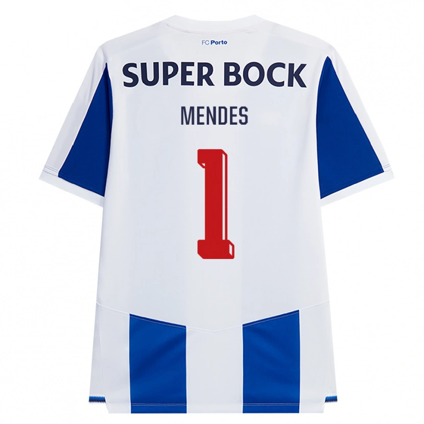 Danxen Mujer Camiseta Francisco Mendes #1 Azul Blanco Rojo 1ª Equipación 2026/27 La Camisa México