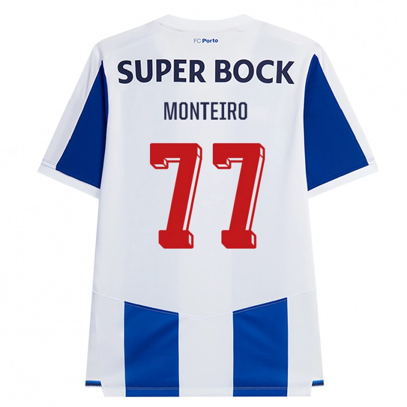 Danxen Mujer Camiseta Rui Monteiro #77 Azul Blanco Rojo 1ª Equipación 2026/27 La Camisa México