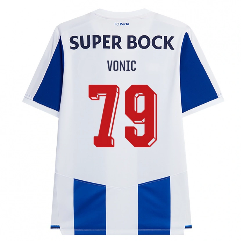 Danxen Mujer Camiseta Leonardo Vonić #79 Azul Blanco Rojo 1ª Equipación 2026/27 La Camisa México