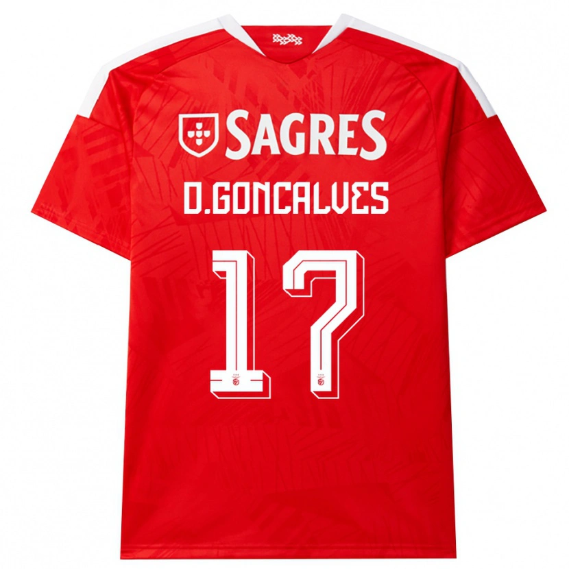 Danxen Mujer Camiseta Diogo Goncalves #17 Rojo Blanco Amarillo 1ª Equipación 2026/27 La Camisa México