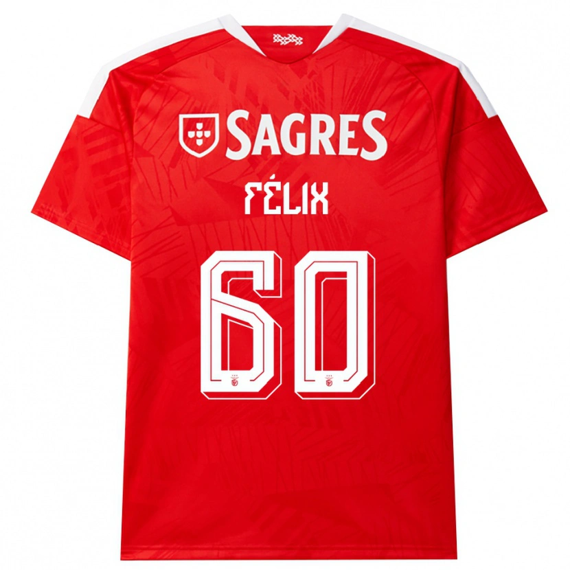 Danxen Mujer Camiseta Nuno Félix #60 Rojo Blanco Amarillo 1ª Equipación 2026/27 La Camisa México