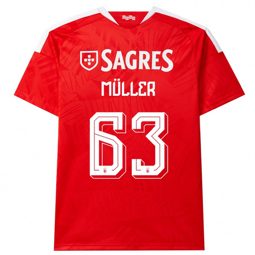 Danxen Mujer Camiseta José Müller #63 Rojo Blanco Amarillo 1ª Equipación 2026/27 La Camisa México