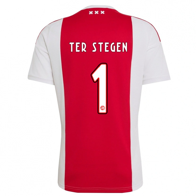 Danxen Mujer Camiseta Marc-André Ter Stegen #1 Rojo Blanco Amarillo 1ª Equipación 2026/27 La Camisa México