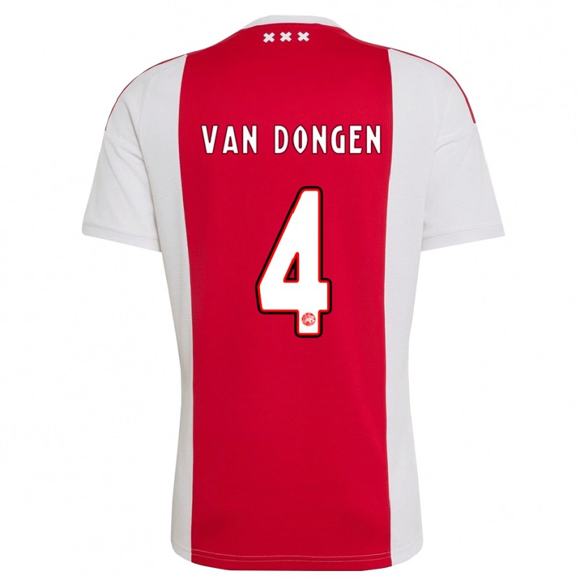 Danxen Mujer Camiseta Bram Van Dongen #4 Rojo Blanco Amarillo 1ª Equipación 2026/27 La Camisa México