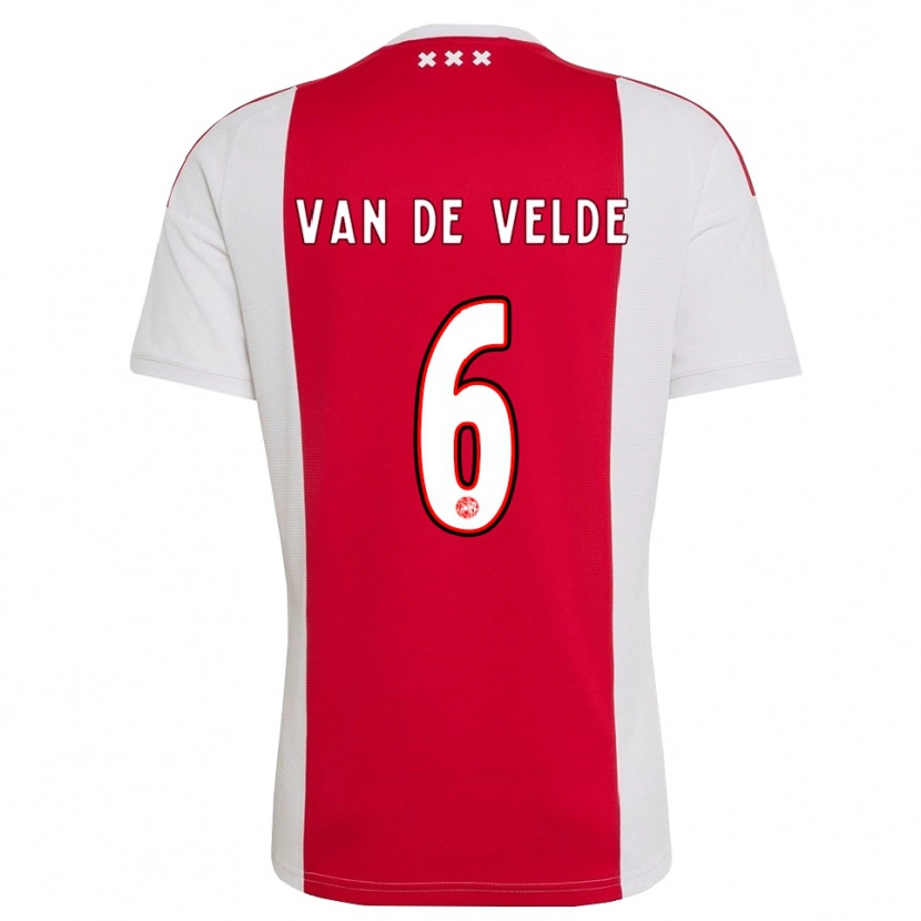 Danxen Mujer Camiseta Jonna Van De Velde #6 Rojo Blanco Amarillo 1ª Equipación 2026/27 La Camisa México