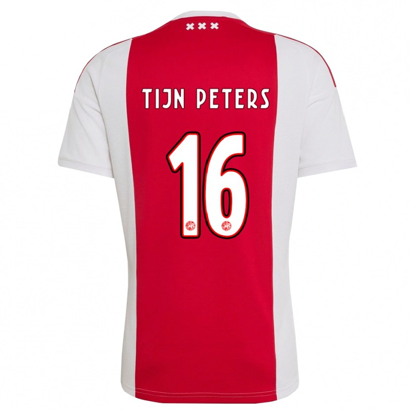 Danxen Mujer Camiseta Tijn Peters #16 Rojo Blanco Amarillo 1ª Equipación 2026/27 La Camisa México