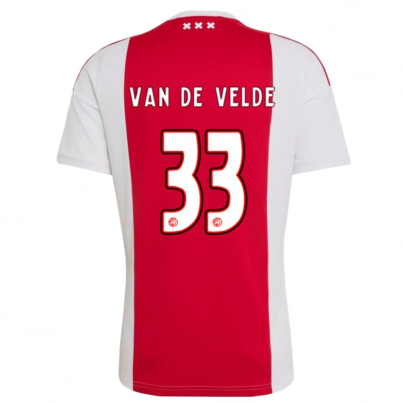 Danxen Mujer Camiseta Jonna Van De Velde #33 Rojo Blanco Amarillo 1ª Equipación 2026/27 La Camisa México