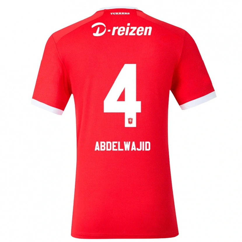 Danxen Mujer Camiseta Naoufal Abdelwajid #4 Rojo Blanco 1ª Equipación 2026/27 La Camisa México