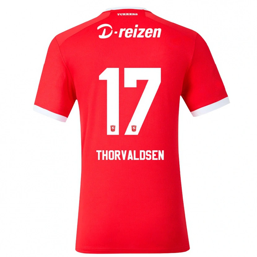 Danxen Mujer Camiseta Filip Thorvaldsen #17 Rojo Blanco 1ª Equipación 2026/27 La Camisa México