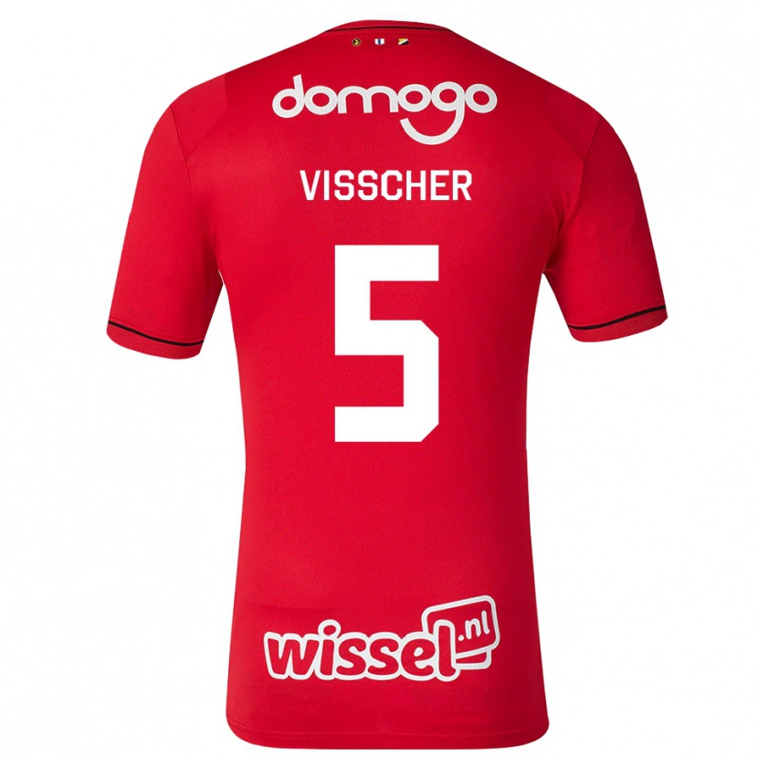 Danxen Mujer Camiseta Amber Visscher #5 Rojo Blanco Negro 1ª Equipación 2026/27 La Camisa México