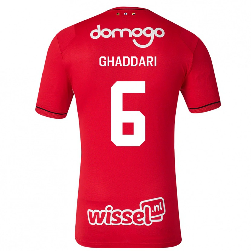 Danxen Mujer Camiseta Massien Ghaddari #6 Rojo Blanco Negro 1ª Equipación 2026/27 La Camisa México