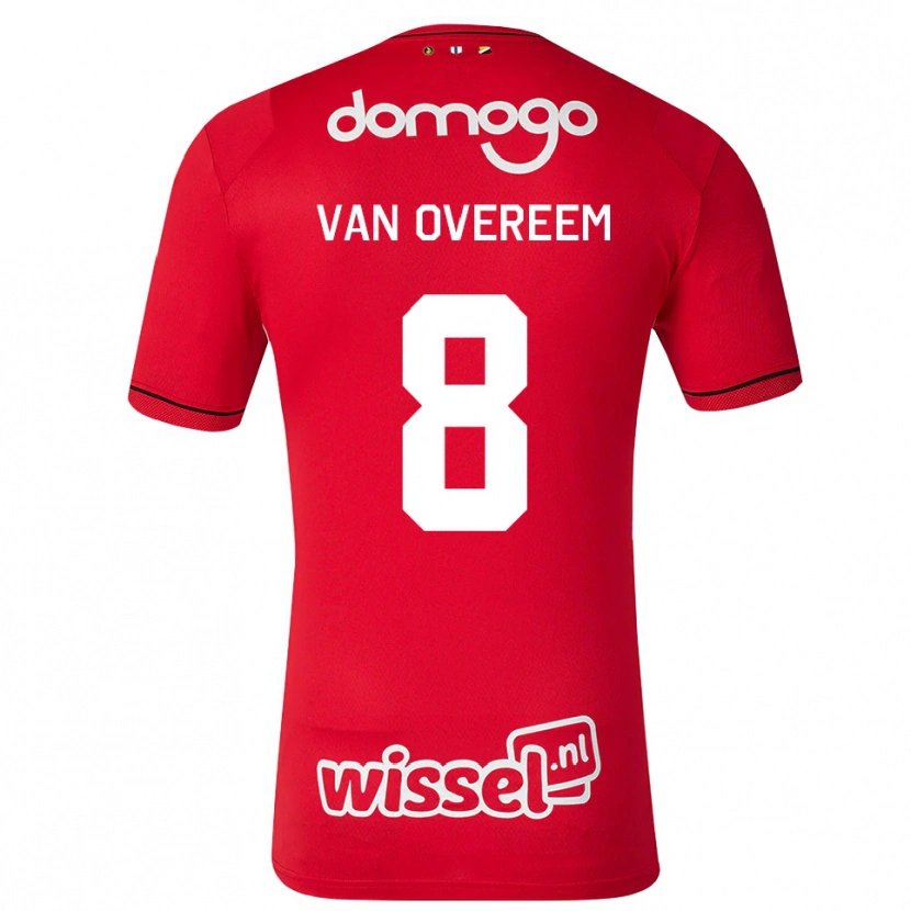 Danxen Mujer Camiseta Joris Van Overeem #8 Rojo Blanco Negro 1ª Equipación 2026/27 La Camisa México