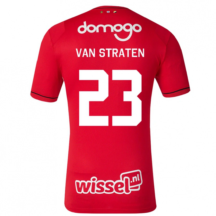 Danxen Mujer Camiseta Dieke Van Straten #23 Rojo Blanco Negro 1ª Equipación 2026/27 La Camisa México