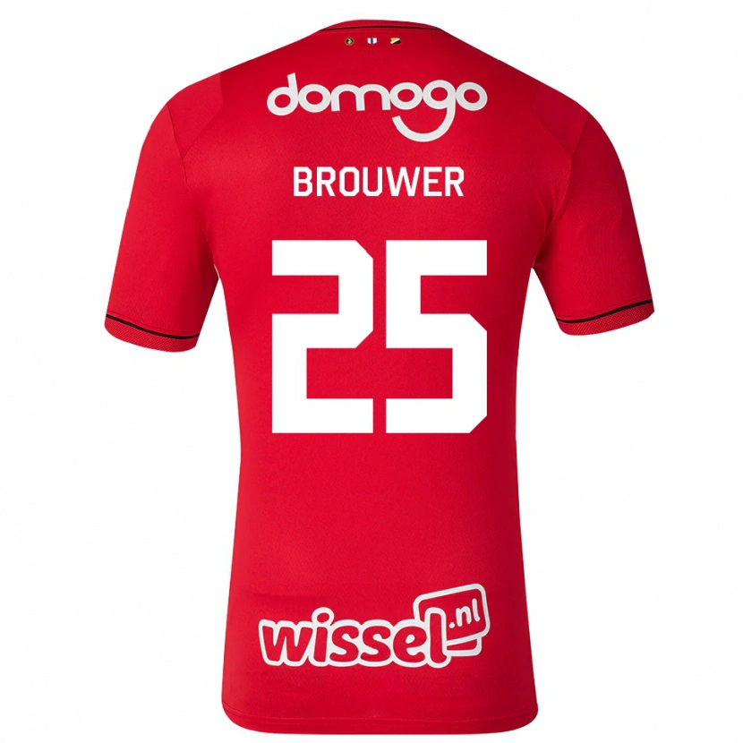 Danxen Mujer Camiseta Michael Brouwer #25 Rojo Blanco Negro 1ª Equipación 2026/27 La Camisa México