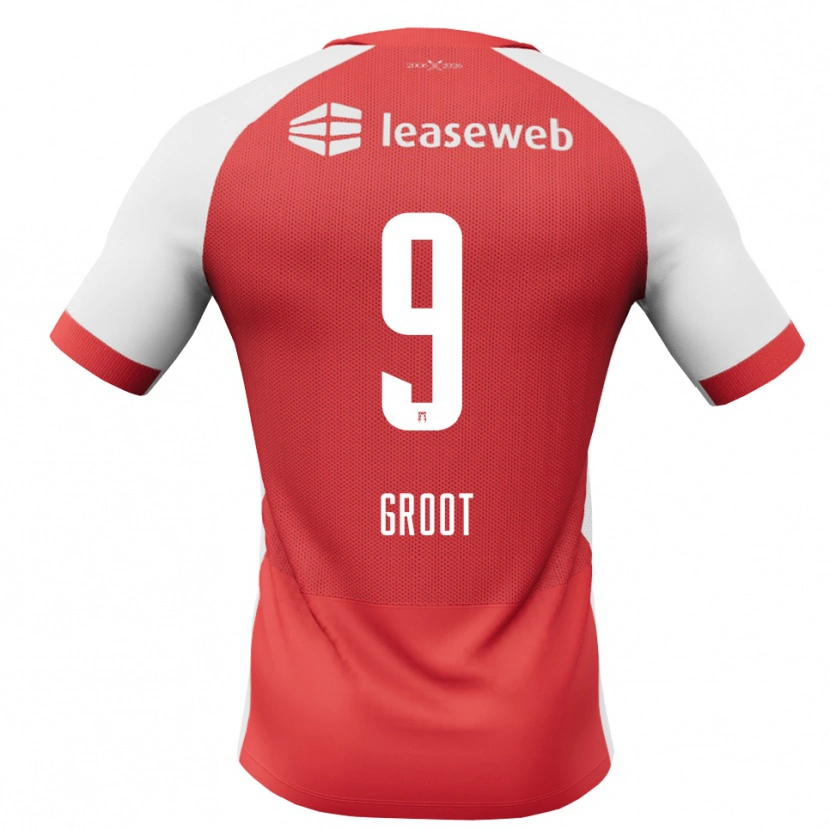 Danxen Mujer Camiseta Gijs Groot #9 Rojo Blanco Negro 1ª Equipación 2026/27 La Camisa México