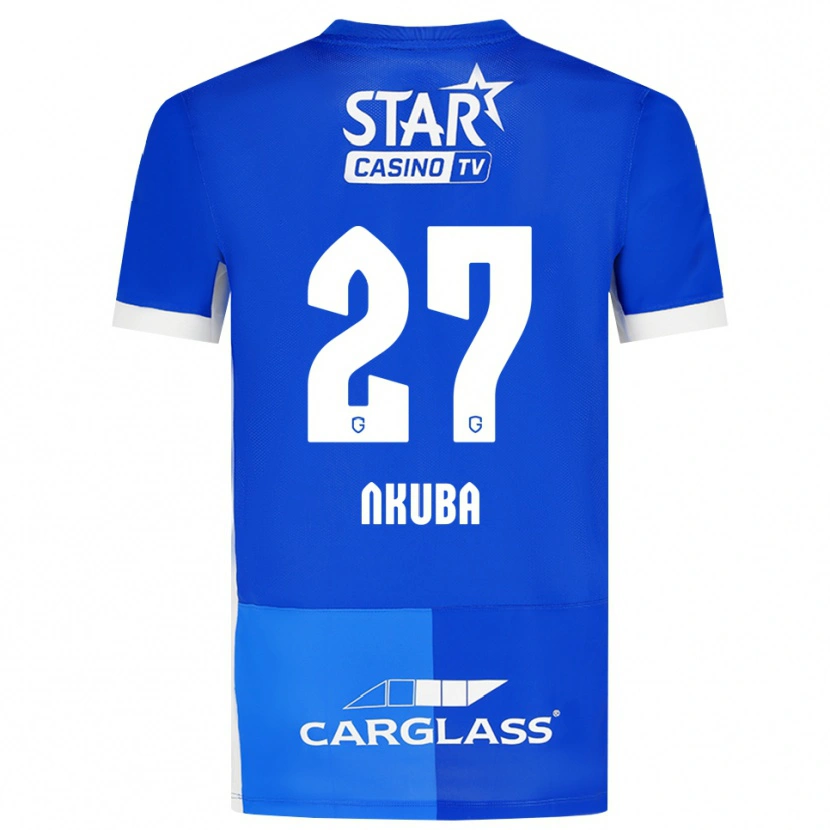 Danxen Mujer Camiseta Ken Nkuba #27 Azulmedio Azulreal Blanco 1ª Equipación 2026/27 La Camisa México