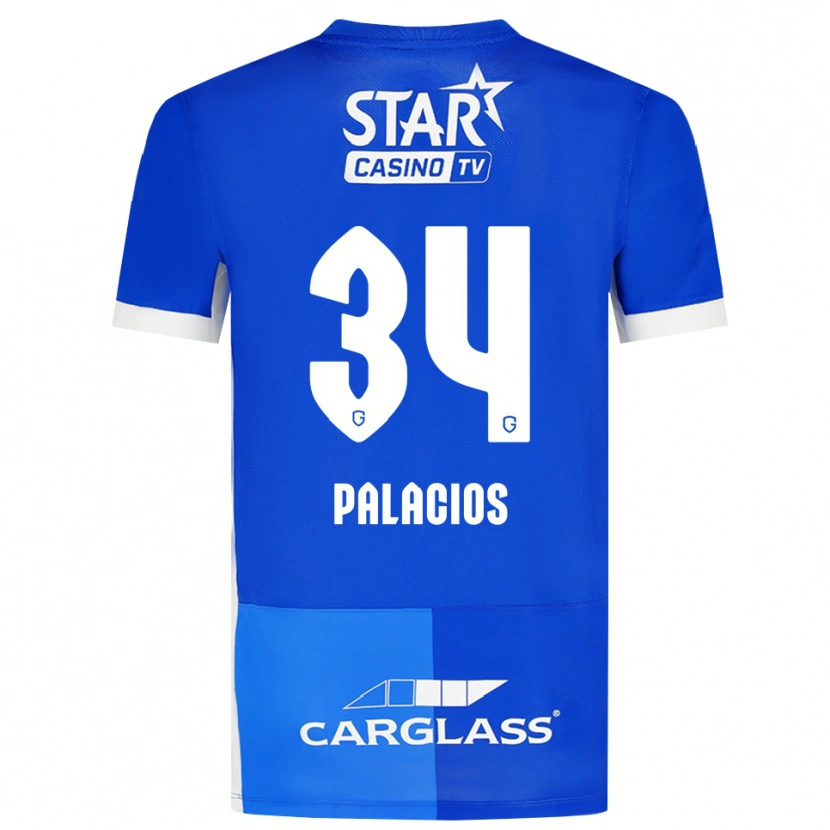 Danxen Mujer Camiseta Adrián Palacios #34 Azulmedio Azulreal Blanco 1ª Equipación 2026/27 La Camisa México