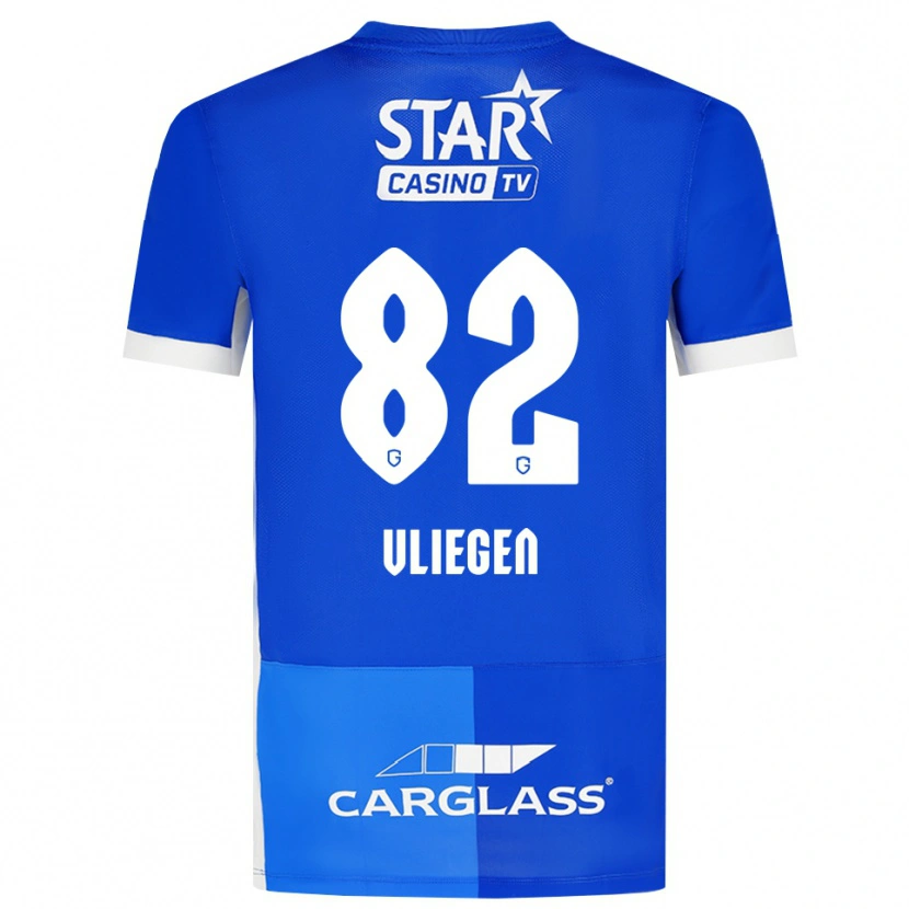 Danxen Mujer Camiseta Olivier Vliegen #82 Azulmedio Azulreal Blanco 1ª Equipación 2026/27 La Camisa México